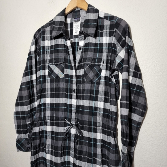 PATAGONIA Long-Sleeved Highlands Dress plaid button front‎ size XS - Picture 4 of 6
